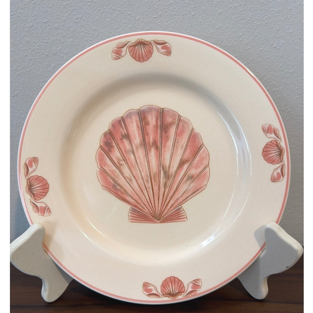 Sango Coquille 3034 Pink Shell Cream Stoneware Salad Plate 7.75 Inch Coastal